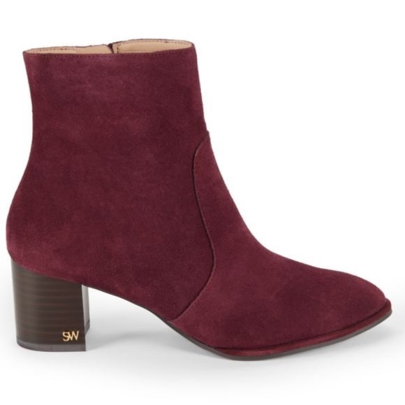 🌹STUART WEITZMAN🌹 Rylan Leather Ankle Boots Cabernet Size: 5.5B - Picture 2 of 14